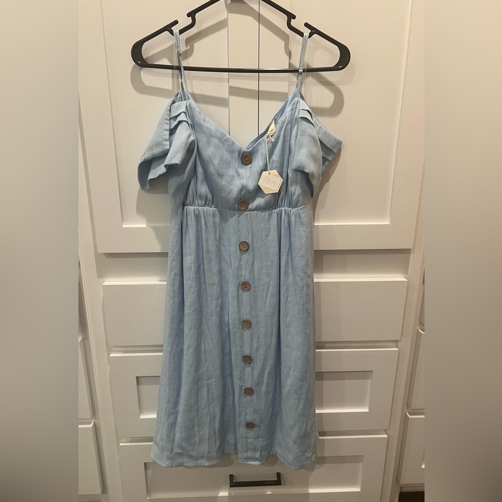 Pink Blush blue maternity dress size small